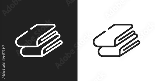 Folded towel icon. Linear black, white icon from beauty salon collection. Outline folded towel vector. Thin line symbol isolated on white and black background
