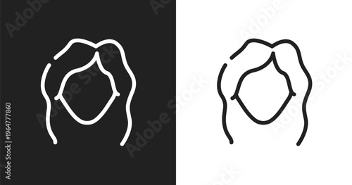 Women makeup icon. Linear black, white icon from beauty salon collection. Outline women makeup vector. Thin line symbol isolated on white and black background