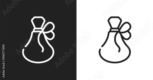 French perfume icon. Linear black, white icon from beauty salon collection. Outline french perfume vector. Thin line symbol isolated on white and black background