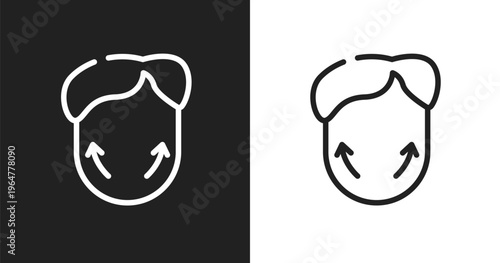 Genioplasty icon. Linear black, white icon from plastic surgery collection. Outline genioplasty vector. Thin line symbol isolated on white and black background
