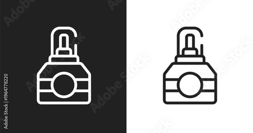 Cologne icon. Linear black, white icon from hairdressing and esthetics collection. Outline cologne vector. Thin line symbol isolated on white and black background