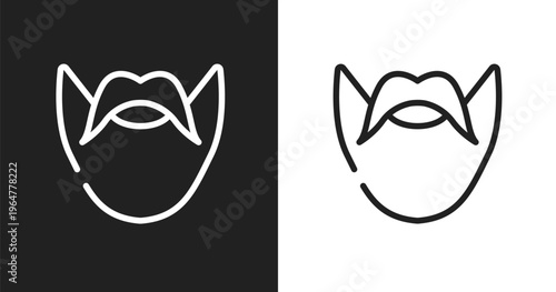 Hipster icon. Linear black, white icon from hairdressing and esthetics collection. Outline hipster vector. Thin line symbol isolated on white and black background