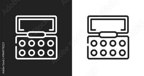 Eyeshadow icon. Linear black, white icon from beauty collection. Outline eyeshadow vector. Thin line symbol isolated on white and black background