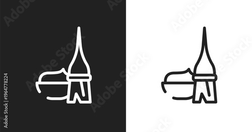 Dye icon. Linear black, white icon from hairdressing and esthetics collection. Outline dye vector. Thin line symbol isolated on white and black background