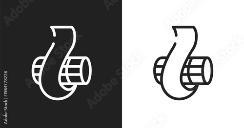 Curl icon. Linear black, white icon from beauty collection. Outline curl vector. Thin line symbol isolated on white and black background