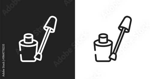 Nail color icon. Linear black, white icon from beauty collection. Outline nail color vector. Thin line symbol isolated on white and black background