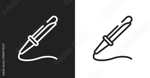 Curling icon. Linear black, white icon from beauty collection. Outline curling vector. Thin line symbol isolated on white and black background