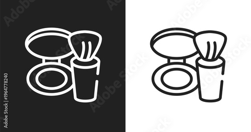 Blush icon. Linear black, white icon from beauty collection. Outline blush vector. Thin line symbol isolated on white and black background