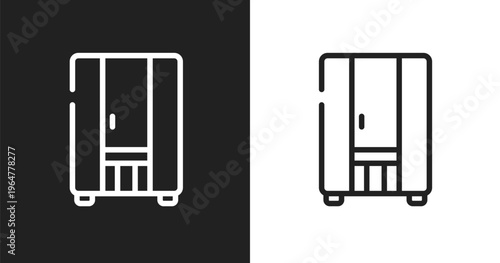 Infrared icon. Linear black, white icon from sauna collection. Outline infrared vector. Thin line symbol isolated on white and black background