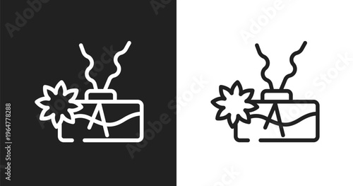 Aroma icon. Linear black, white icon from spa collection. Outline aroma vector. Thin line symbol isolated on white and black background