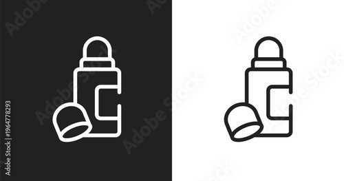 Deodorant icon. Linear black, white icon from make up collection. Outline deodorant vector. Thin line symbol isolated on white and black background