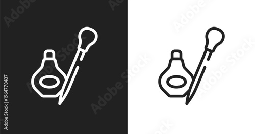 Eyeliner icon. Linear black, white icon from beauty collection. Outline eyeliner vector. Thin line symbol isolated on white and black background