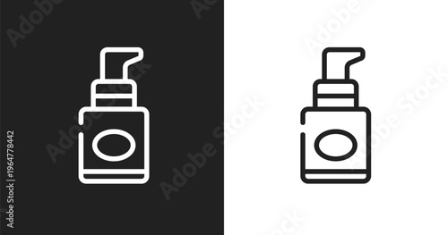 Foundation icon. Linear black, white icon from beauty collection. Outline foundation vector. Thin line symbol isolated on white and black background