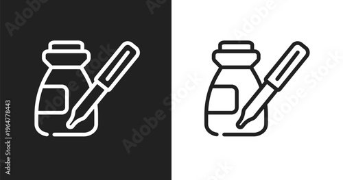 Serum icon. Linear black, white icon from beauty collection. Outline serum vector. Thin line symbol isolated on white and black background
