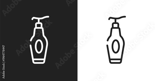 Face cleanser icon. Linear black, white icon from beauty collection. Outline face cleanser vector. Thin line symbol isolated on white and black background
