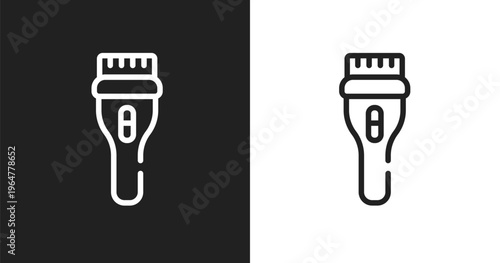 Clipper icon. Linear black, white icon from hairdressing and barber shop collection. Outline clipper vector. Thin line symbol isolated on white and black background