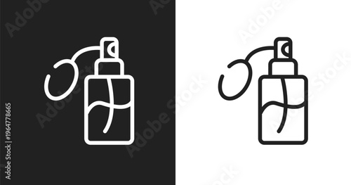 Perfume icon. Linear black, white icon from hairdressing and barber shop collection. Outline perfume vector. Thin line symbol isolated on white and black background
