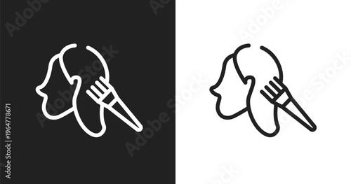 Hair dye icon. Linear black, white icon from hairdressing and barber shop collection. Outline hair dye vector. Thin line symbol isolated on white and black background