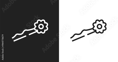 Hairpin icon. Linear black, white icon from hairdressing and barber shop collection. Outline hairpin vector. Thin line symbol isolated on white and black background