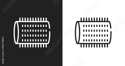 Hair roller icon. Linear black, white icon from beauty & cosmetics collection. Outline hair roller vector. Thin line symbol isolated on white and black background