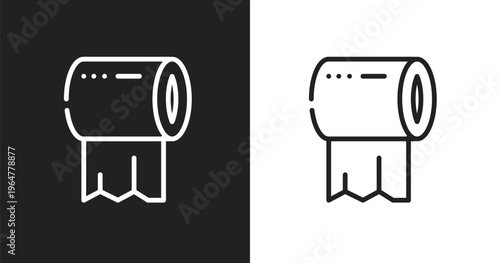 Tissue paper icon. Linear black, white icon from beauty collection. Outline tissue paper vector. Thin line symbol isolated on white and black background