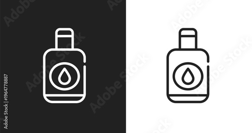 Nail polish remover icon. Linear black, white icon from cosmetics collection. Outline nail polish remover vector. Thin line symbol isolated on white and black background
