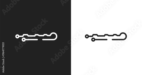 Hair pin icon. Linear black, white icon from hairdressing & barbershop collection. Outline hair pin vector. Thin line symbol isolated on white and black background