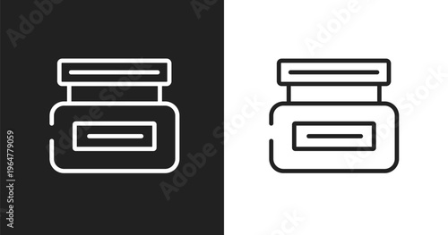 Hair cream icon. Linear black, white icon from hairdressing & barbershop collection. Outline hair cream vector. Thin line symbol isolated on white and black background
