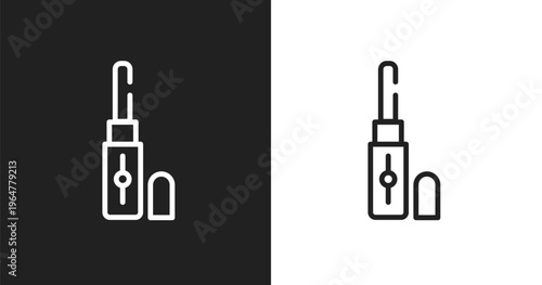 Concealer icon. Linear black, white icon from beauty collection. Outline concealer vector. Thin line symbol isolated on white and black background