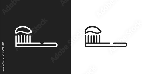 Brushing icon. Linear black, white icon from pretty collection. Outline brushing vector. Thin line symbol isolated on white and black background