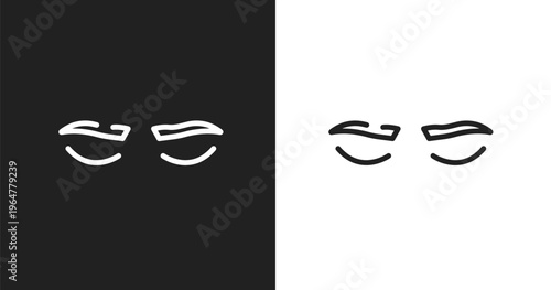 Lashes icon. Linear black, white icon from pretty collection. Outline lashes vector. Thin line symbol isolated on white and black background