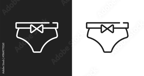 Underclothing icon. Linear black, white icon from pretty collection. Outline underclothing vector. Thin line symbol isolated on white and black background