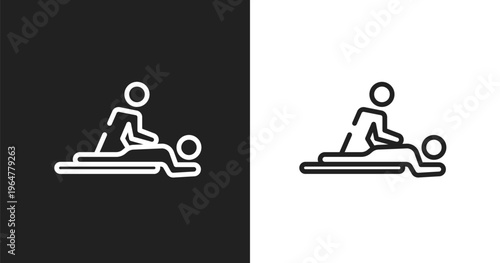 Massages icon. Linear black, white icon from pretty collection. Outline massages vector. Thin line symbol isolated on white and black background