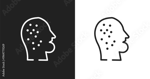 Dermathology icon. Linear black, white icon from pretty collection. Outline dermathology vector. Thin line symbol isolated on white and black background