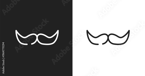 Facial hair icon. Linear black, white icon from beauty collection. Outline facial hair vector. Thin line symbol isolated on white and black background