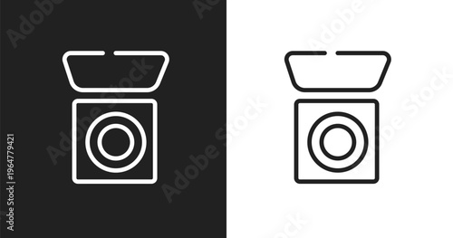 Bronzer icon. Linear black, white icon from beauty collection. Outline bronzer vector. Thin line symbol isolated on white and black background
