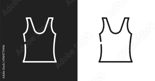 Tank top icon. Linear black, white icon from beauty collection. Outline tank top vector. Thin line symbol isolated on white and black background