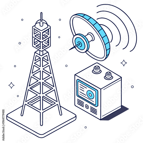 Radio broadcasting tower and transmitter antenna