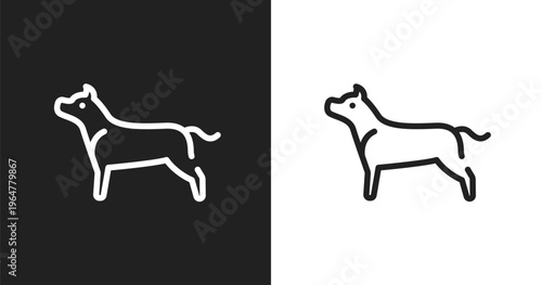 American staffordshire terrier icon. Linear black, white icon from dog breeds fullbody collection. Outline american staffordshire terrier icon vector. Thin line symbol for use on web and mobile