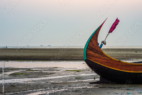 Konstfotografi Detail of the bow of a traditional Moon Boat in Cox's Bazar.