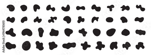 Organic colorful blob shapes. Round abstract organic shape collection. Pebble, drops and stone. Random abstract liquid organic irregular blotch shapes. Different Random circle, decor, wallpaper. EPS10