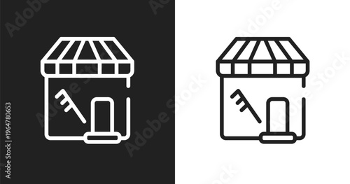 Pet grooming icon. Linear black, white icon from pet shop collection. Outline pet grooming vector. Thin line symbol isolated on white and black background