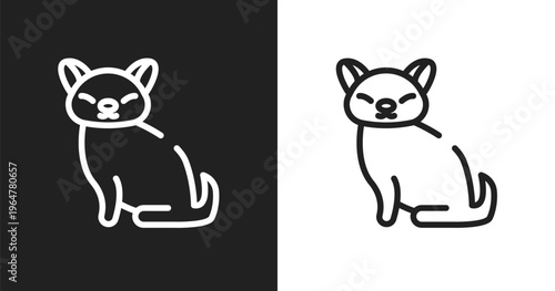 Cat toy icon. Linear black, white icon from pet shop collection. Outline cat toy vector. Thin line symbol isolated on white and black background