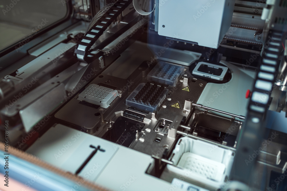 Fototapeta premium Advanced Robotic System Precisely Align And Place Electronic Components During Assembly Process