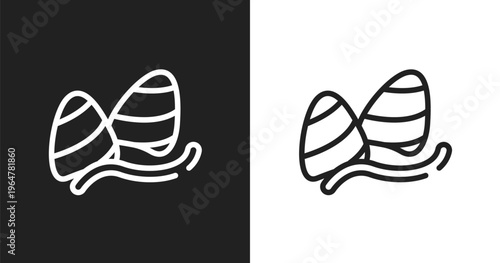 Gummy icon. Linear black, white icon from halloween collection. Outline gummy vector. Thin line symbol isolated on white and black background