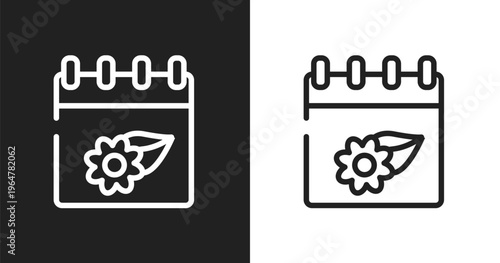 Season icon. Linear black, white icon from spring collection. Outline season vector. Thin line symbol isolated on white and black background