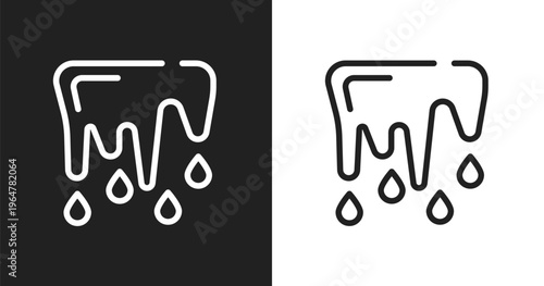 Thaw icon. Linear black, white icon from spring collection. Outline thaw vector. Thin line symbol isolated on white and black background