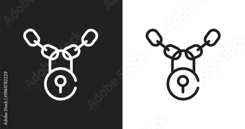 Locks icon. Linear black, white icon from circus collection. Outline locks vector. Thin line symbol isolated on white and black background