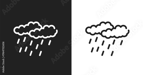Precipitation icon. Linear black, white icon from nature collection. Outline precipitation vector. Thin line symbol isolated on white and black background