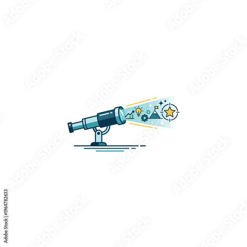 Telescope Exploring the Night Sky Stars.